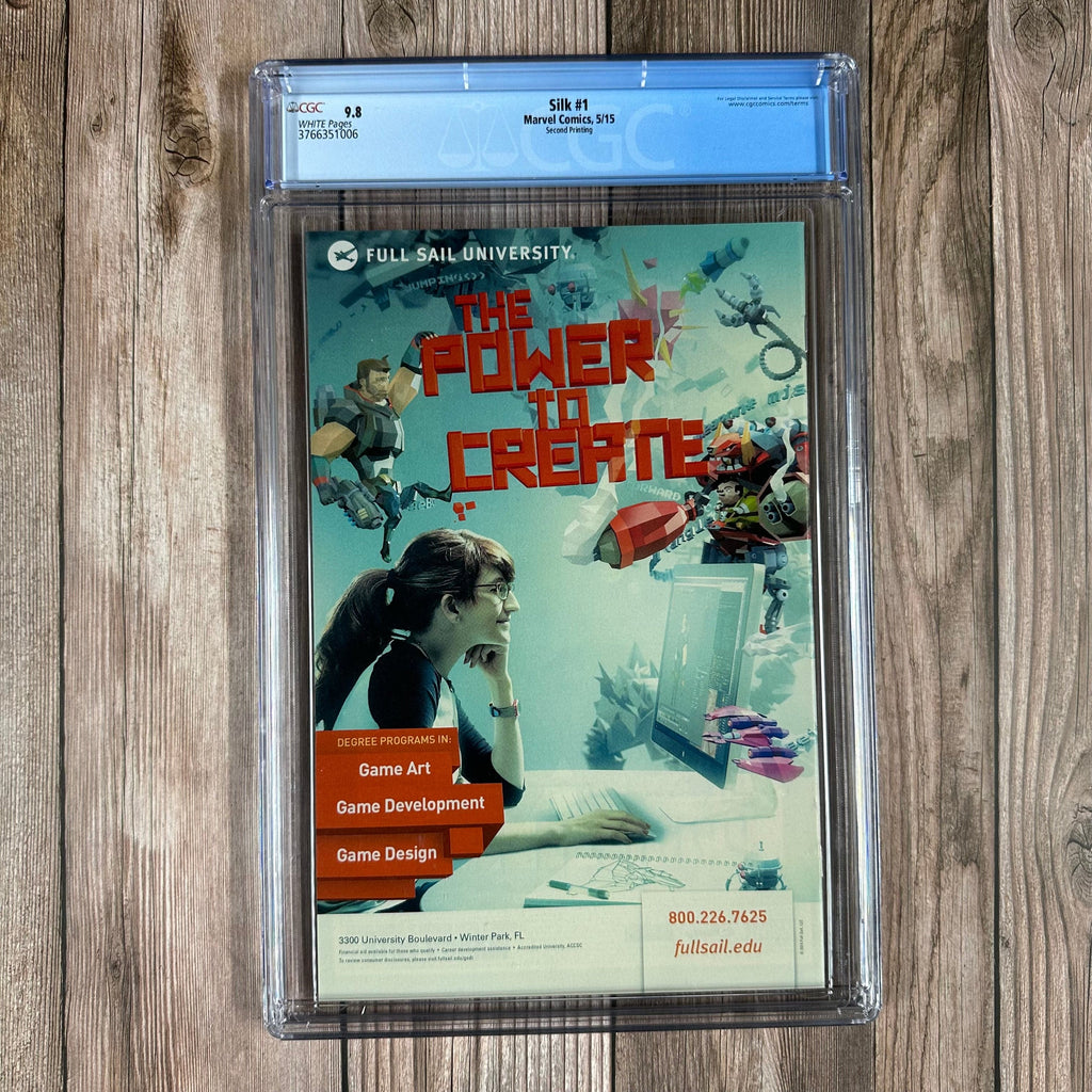 Bry's Comics Silk #1 CGC 9.8 WP 2nd Printing, 1st appearance of Hector Cervantez (Spectro), 1st solo titled series featuring Silk, LOW PRINT RUN *