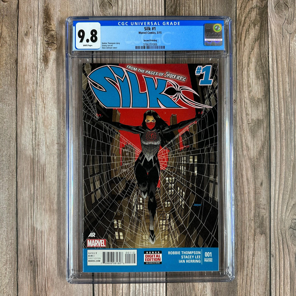 Bry's Comics Silk #1 CGC 9.8 WP 2nd Printing, 1st appearance of Hector Cervantez (Spectro), 1st solo titled series featuring Silk, LOW PRINT RUN *