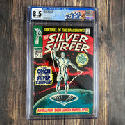 Bry's Comics *Silver Surfer #1 CGC 8.5 Custom Label Origin of the Silver Surfer, 1st solo ongoing Silver Surfer series, 1st appearance of Shalla-Bal