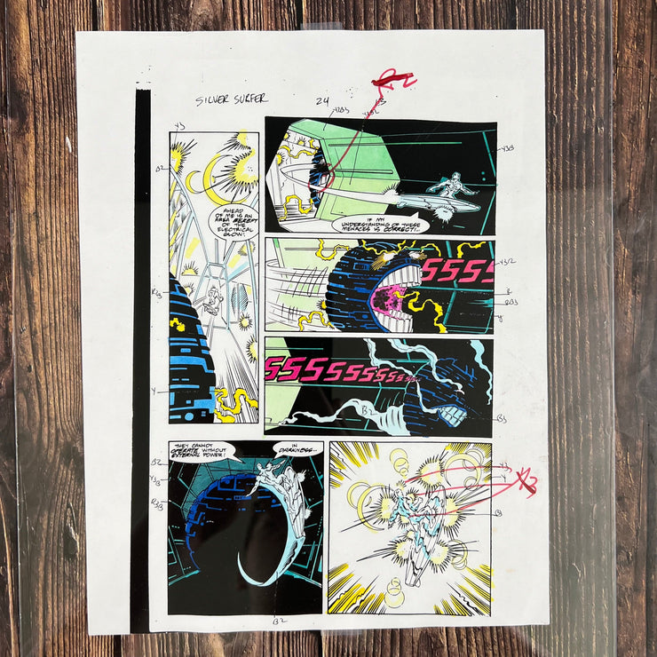 Bry's Comics Silver Surfer #24 Color Guide Production Art - Wilbur