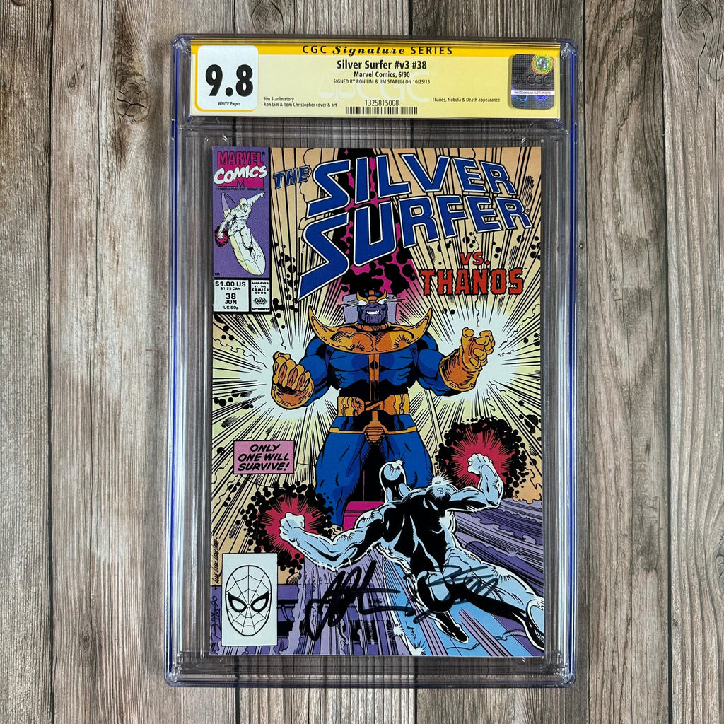 Bry's Comics Silver Surfer #38 CGC 9.8 WP SS Signed by Ron Lim and Jim Starlin, COOL Cover by Ron Lim  (cert:5008)