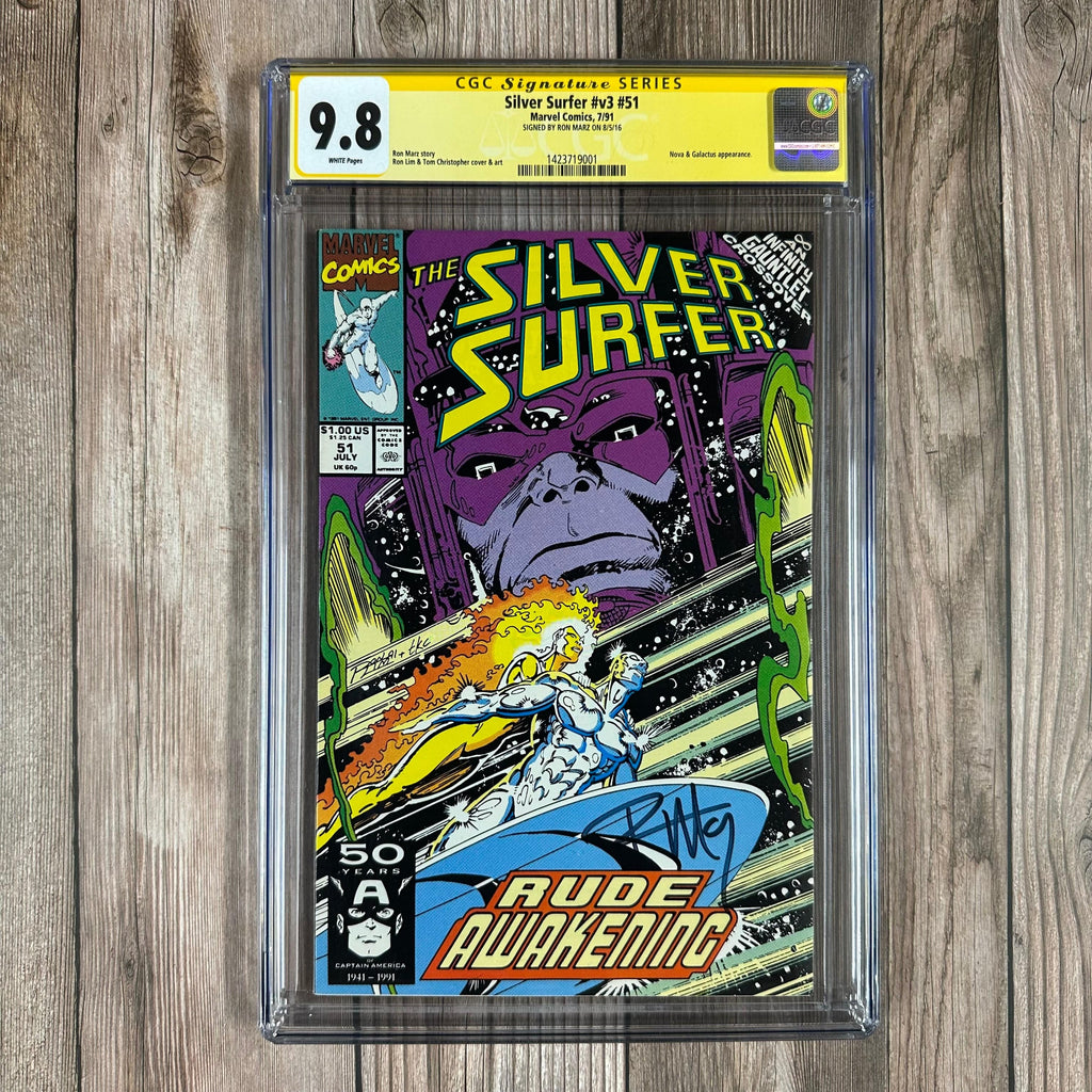 Bry's Comics Silver Surfer #51 CGC 9.8 WP SS Signed by Ron Marz  (cert:9001)