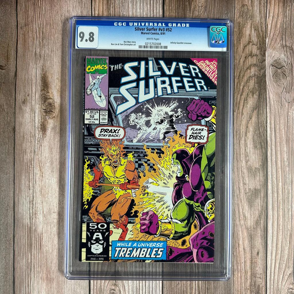 Bry's Comics Silver Surfer #52 CGC 9.8 WP Cover by Ron Lim, Infinity Gauntlet crossover.