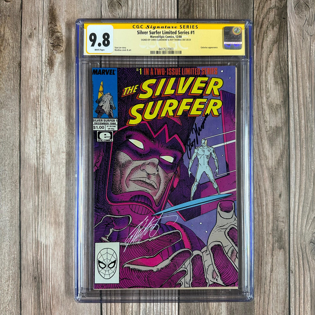 Bry's Comics Silver Surfer Limited Series #1 CGC 9.8 WP SS Signed by Chris Claremont and Roy Thomas Galactus appearance (cert:7003)