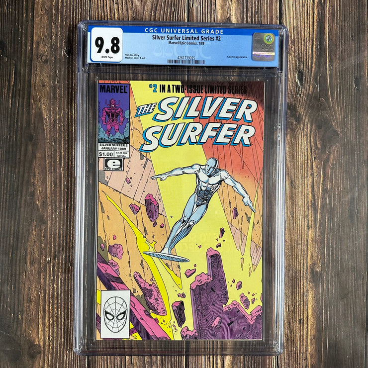 Bry's Comics Silver Surfer Limited Series #2 CGC 9.8 WP Cover Art by Moebius, Part two of a two-part limited series written by Stan Lee