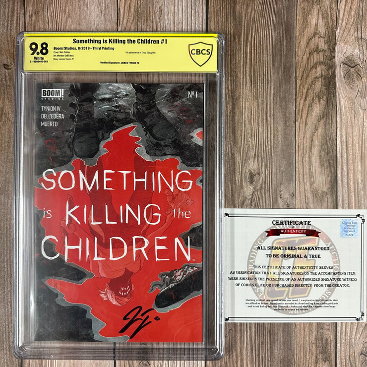 Bry's Comics Something Is Killing the Children #1 CBCS 9.8 WP Third Printing, Verified Signature of James Tynion IV – 1st appearance of Erica Slaughter (With COA)