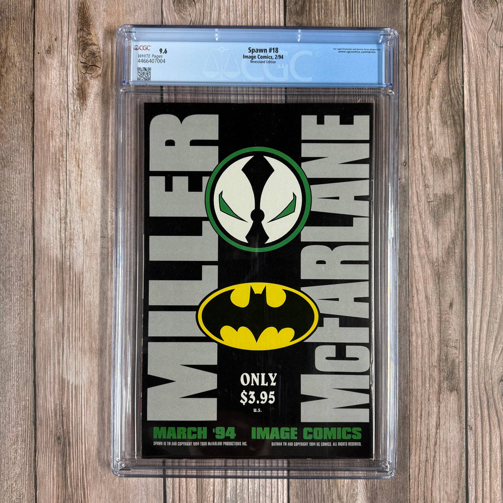 Bry's Comics Spawn #18 CGC 9.6 WP Cover Art by Greg Capullo, Newsprint interior paper, NEWSSTAND EDITION