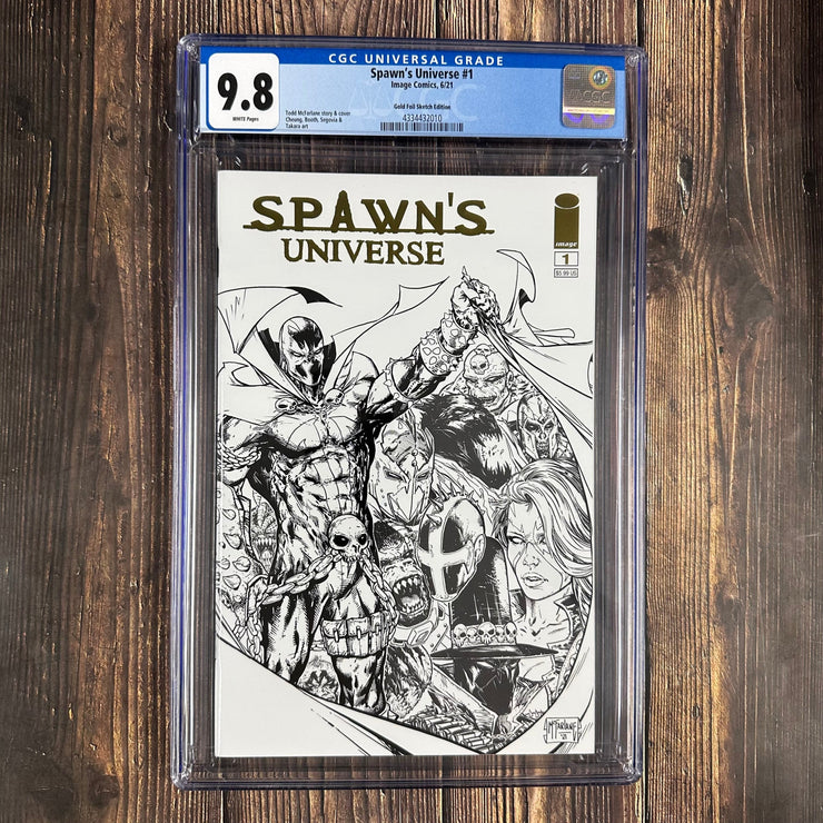 Bry's Comics *   Spawn's Universe #1 CGC 9.8 WP Gold Foil Sketch Edition 1st appearance of Jericho, a corpse-like mobster