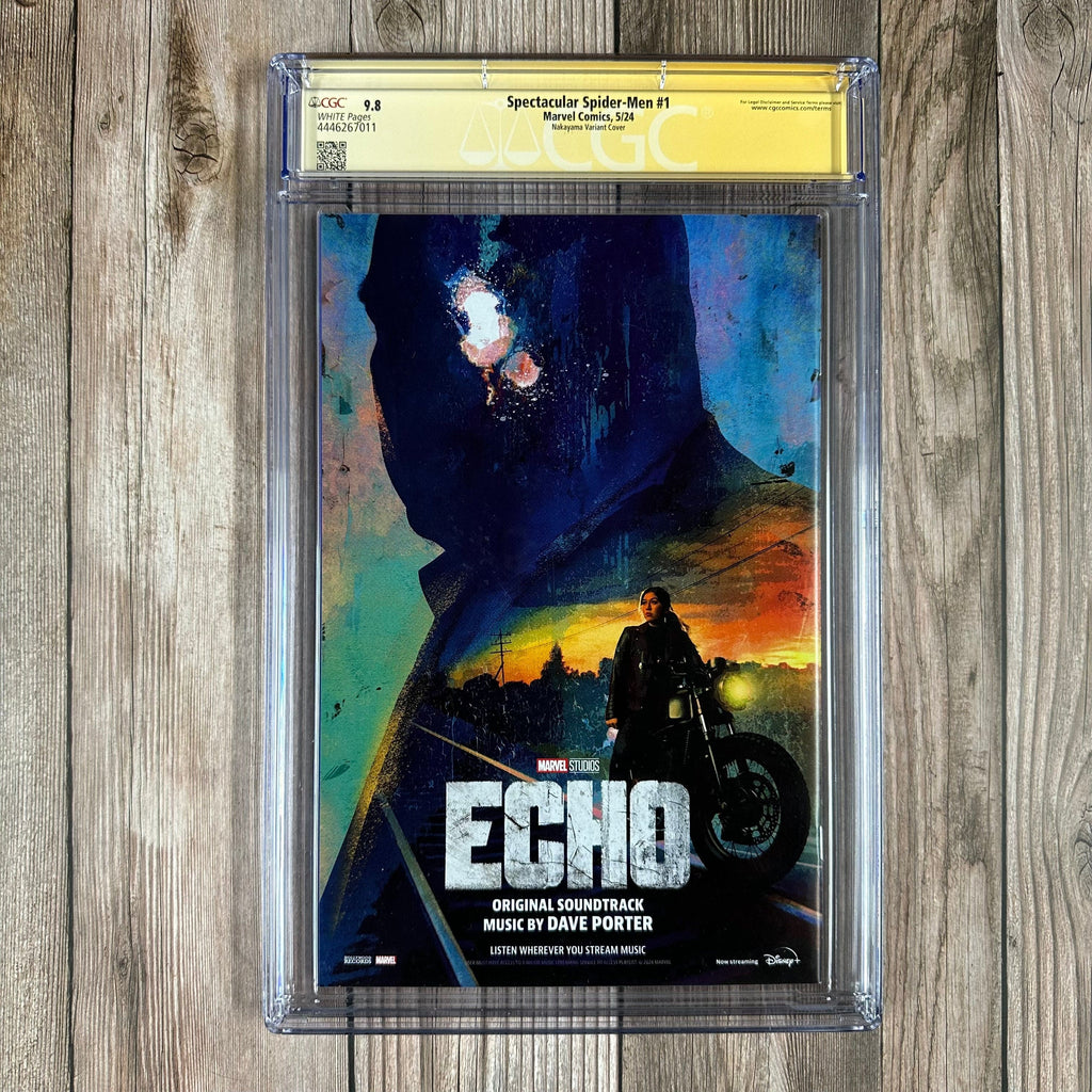 Bry's Comics Spectacular Spider-Men #1 CGC 9.8 WP SS Signed by Edgar Delgado & Humberto Ramos, 1:25 Nakayama Variant Cover (cert:7011)