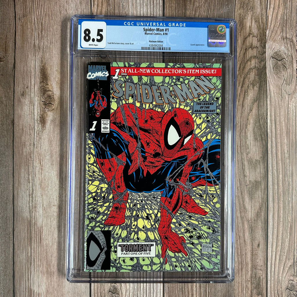 Bry's Comics Spider-Man #1 CGC 8.5 WP Platinum Edition, ICONIC cover by Todd McFarlane