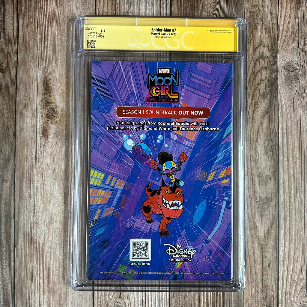Bry's Comics Spider-Man #7 CGC 9.8 WP SS Signed by Humberto Ramos, Mark Bagley & Dan Slott,  Secret Spoiler Variant Cover by Humberto Ramos, 1st appearance of Spider-Boy