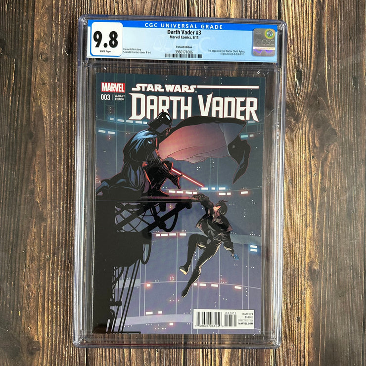 Bry's Comics Star Wars: Darth Vader #3 CGC 9.8 WP 1:25 Variant Cover Art by Salvador Larroca, 1st appearance of Doctor Aphra, 1st appearance of 0-0-0 aka Triple Zero, 1st appearance of BT-1