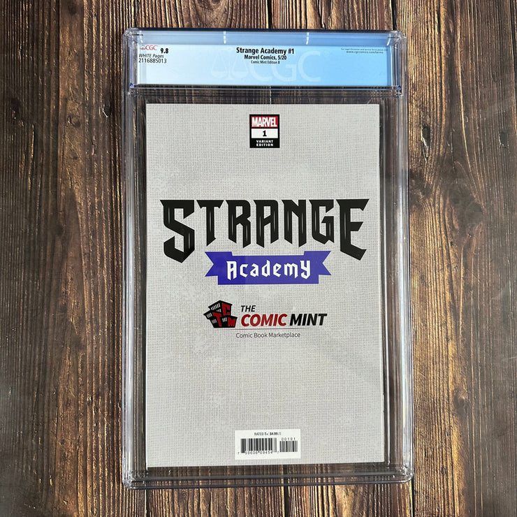 Bry's Comics Strange Academy #1 CGC 9.8 WP Comic Mint Edition B, Virgin Variant by Peach Momoko, 1st appearances of Emily Bright, Doyle Dormammu, Shaylee Moonpeddle, German Aguilar, Zoe Laveau, Limited to 600 (COA N. 322)