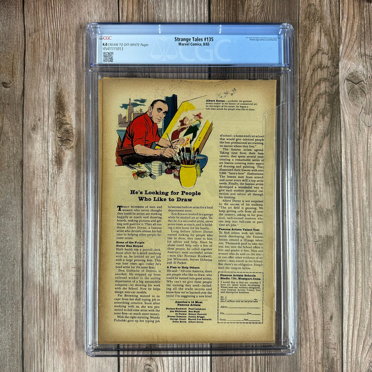 Bry's Comics Strange Tales #135 CGC 4.0 1st team appearance of S.H.I.E.L.D & Hydra, Nick Fury becomes Agent of S.H.I.E.L.D.