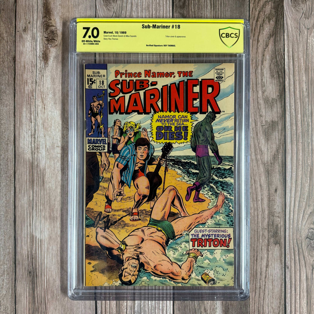 Bry's Comics Sub-Mariner #18 CBCS 7.0 Verified Signature of Roy Thomas, (Cert:003)