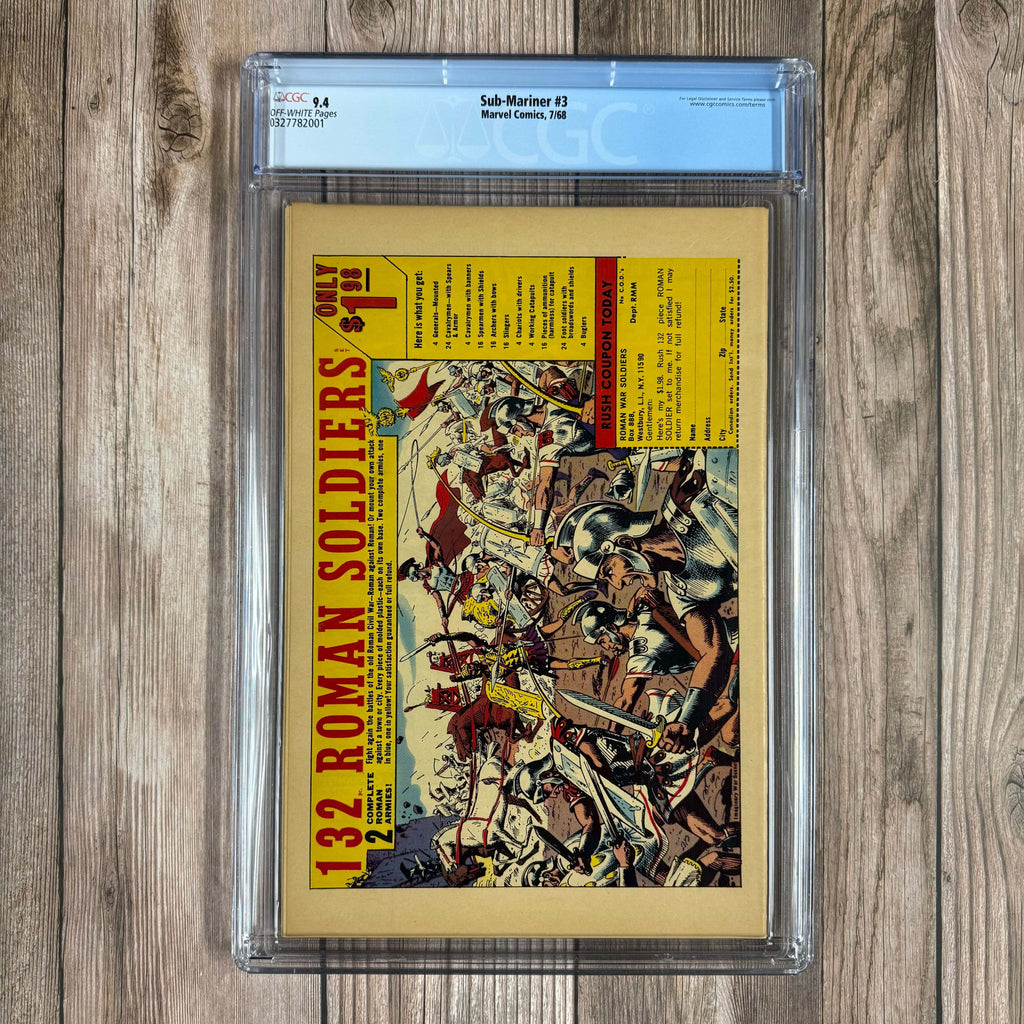 Bry's Comics Sub-Mariner #3 CGC 9.4 Cover Art by John Buscema