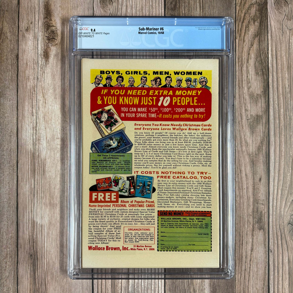 Bry's Comics Sub-Mariner #6 CGC 9.4 2nd appearance of Tiger Shark