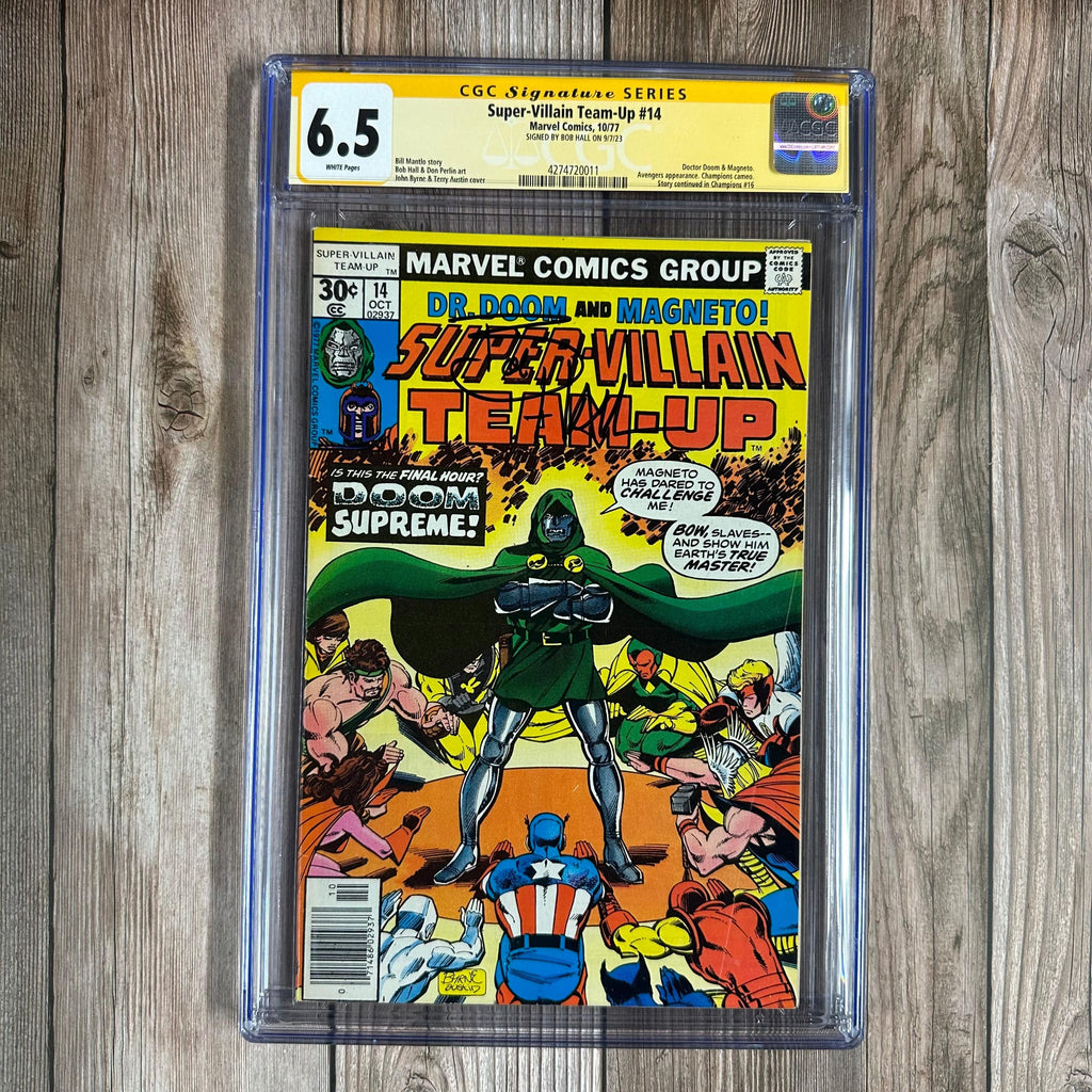Bry's Comics Super-Villain Team-Up #14 CGC 6.5 WP SS Signed by Bob Hall, First meeting of Doctor Doom and Magneto