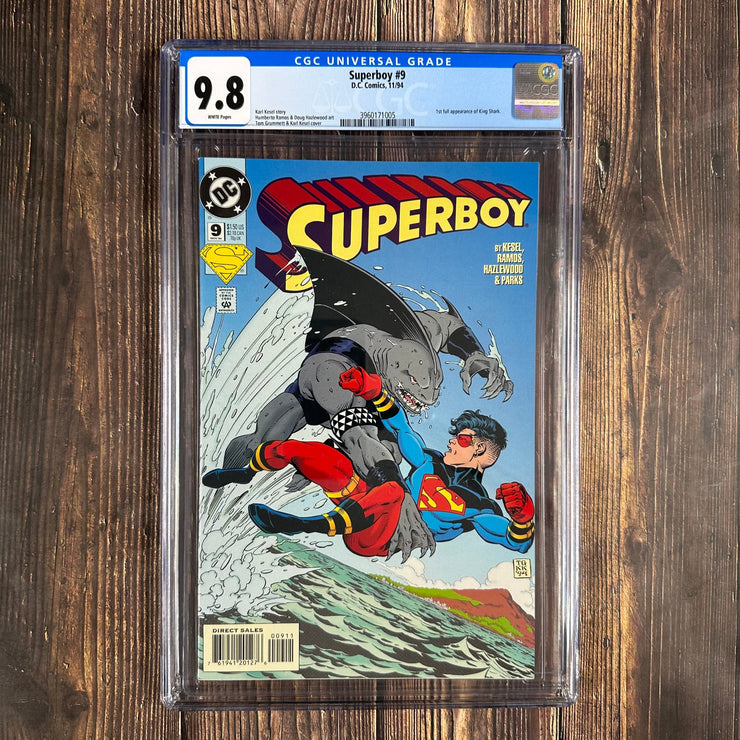 Bry's Comics Superboy #9 CGC 9.8 WP Cover Art by Tom Grummett, 1st full appearance of King Shark