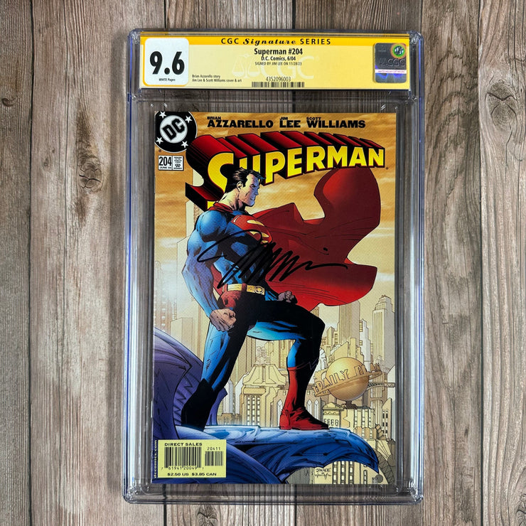 Bry's Comics Superman #204 CGC 9.6 WP SS Signed by Jim Lee, Cover art by Jim Lee (cert:6003)