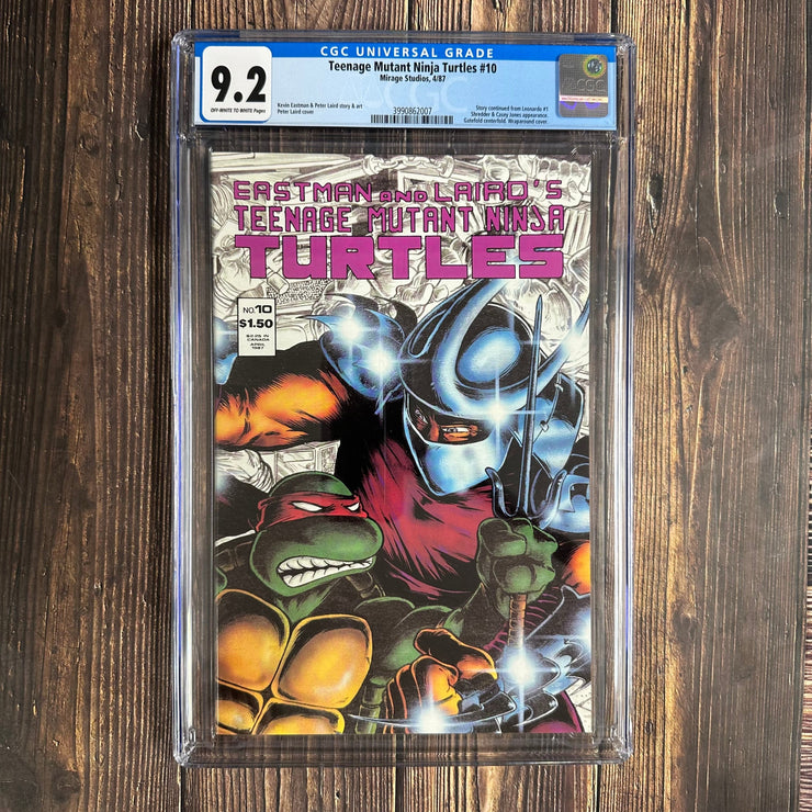 Bry's Comics * Teenage Mutant Ninja Turtles #10 CGC 9.2 3rd appearance of the Shredder, later revealed to be a mystic worm with the ability to create a clone of a human