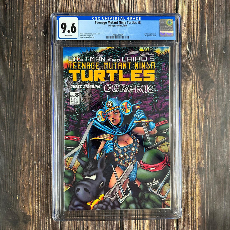 Bry's Comics Teenage Mutant Ninja Turtles #8 CGC 9.6 WP 1st appearance of Renet, Lord Simultaneous, and Savanti Romero; Crossover appearance of Cerebus, Cover Art by Jorge Fornés