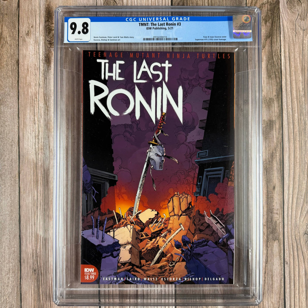 Bry's Comics Teenage Mutant Ninja Turtles: The Last Ronin #3 CGC 9.8 WP Esau & Isaac Escorza cover, Superman #75 (1/93) cover homage