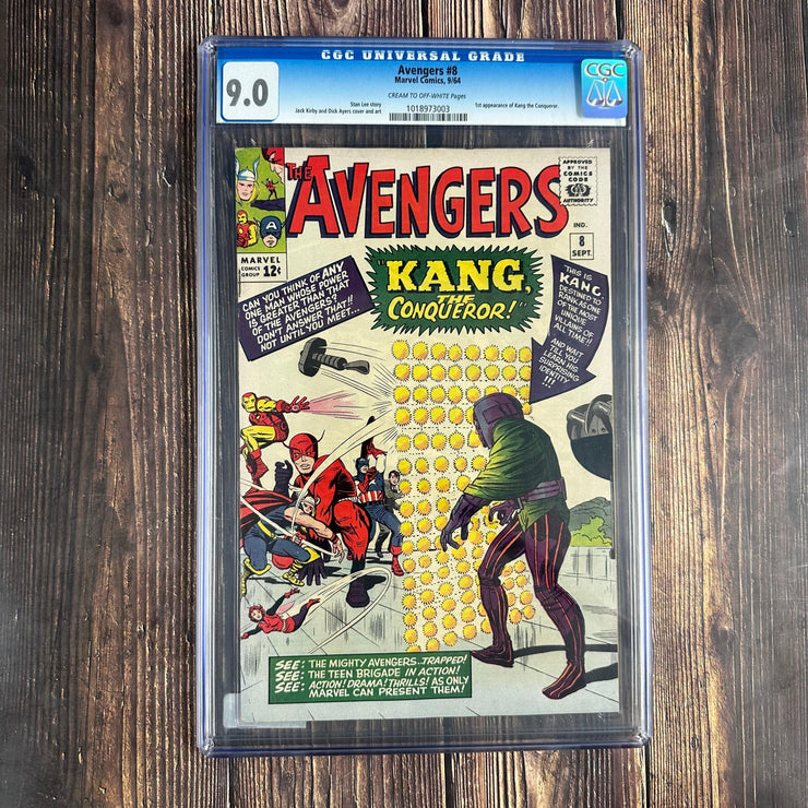 Bry's Comics The Avengers #8 CGC 9.0 Cover Art by Jack Kirby, 1st appearance of Kang