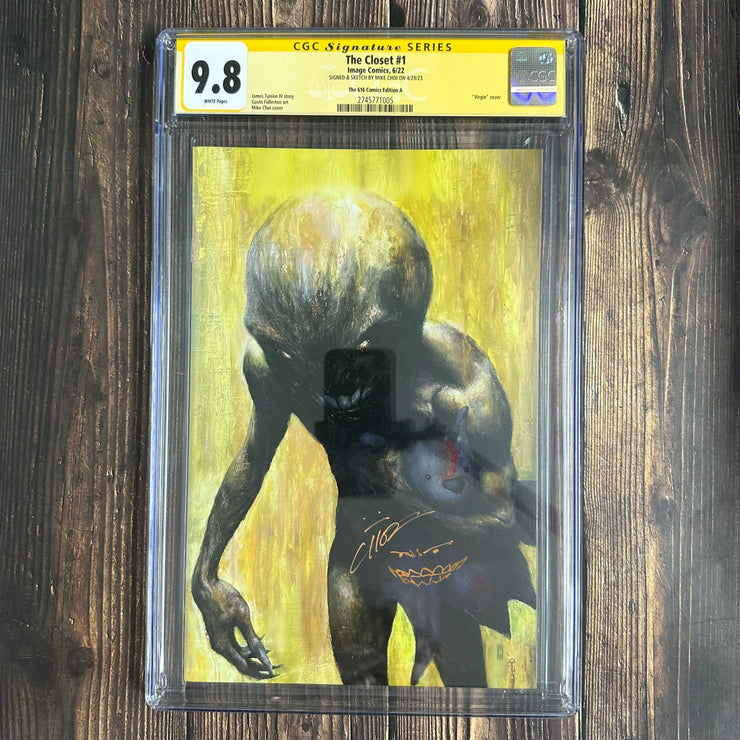 Bry's Comics The Closet #1 CGC 9.8 Signed & Sketch by Mike Choi