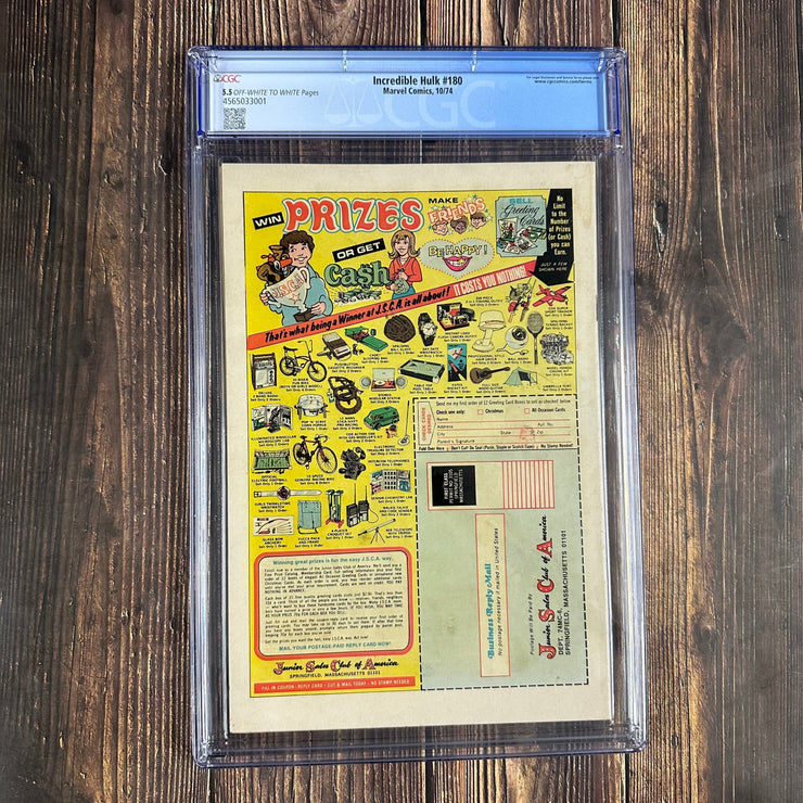 Bry's Comics The Incredible Hulk #180 CGC 5.5 1st cameo appearance of Wolverine (Logan)