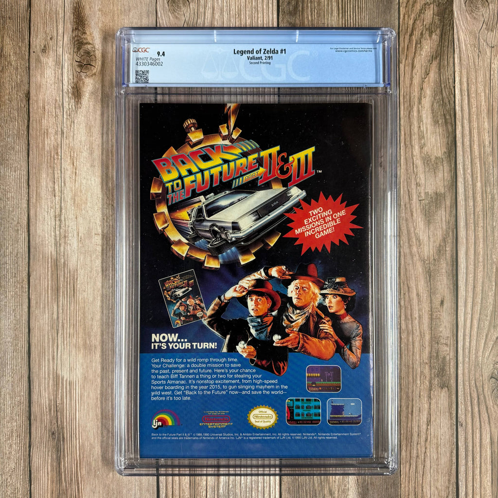 Bry's Comics The Legend of Zelda #1 CGC 9.4 WP Second Printing, $1.50 cover price., Comic series inspired by The Legend of Zelda video game, early comic appearance of Link