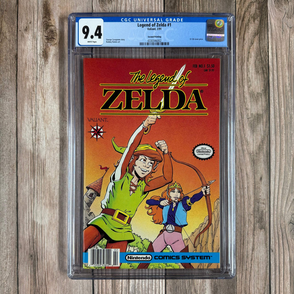 Bry's Comics The Legend of Zelda #1 CGC 9.4 WP Second Printing, $1.50 cover price., Comic series inspired by The Legend of Zelda video game, early comic appearance of Link