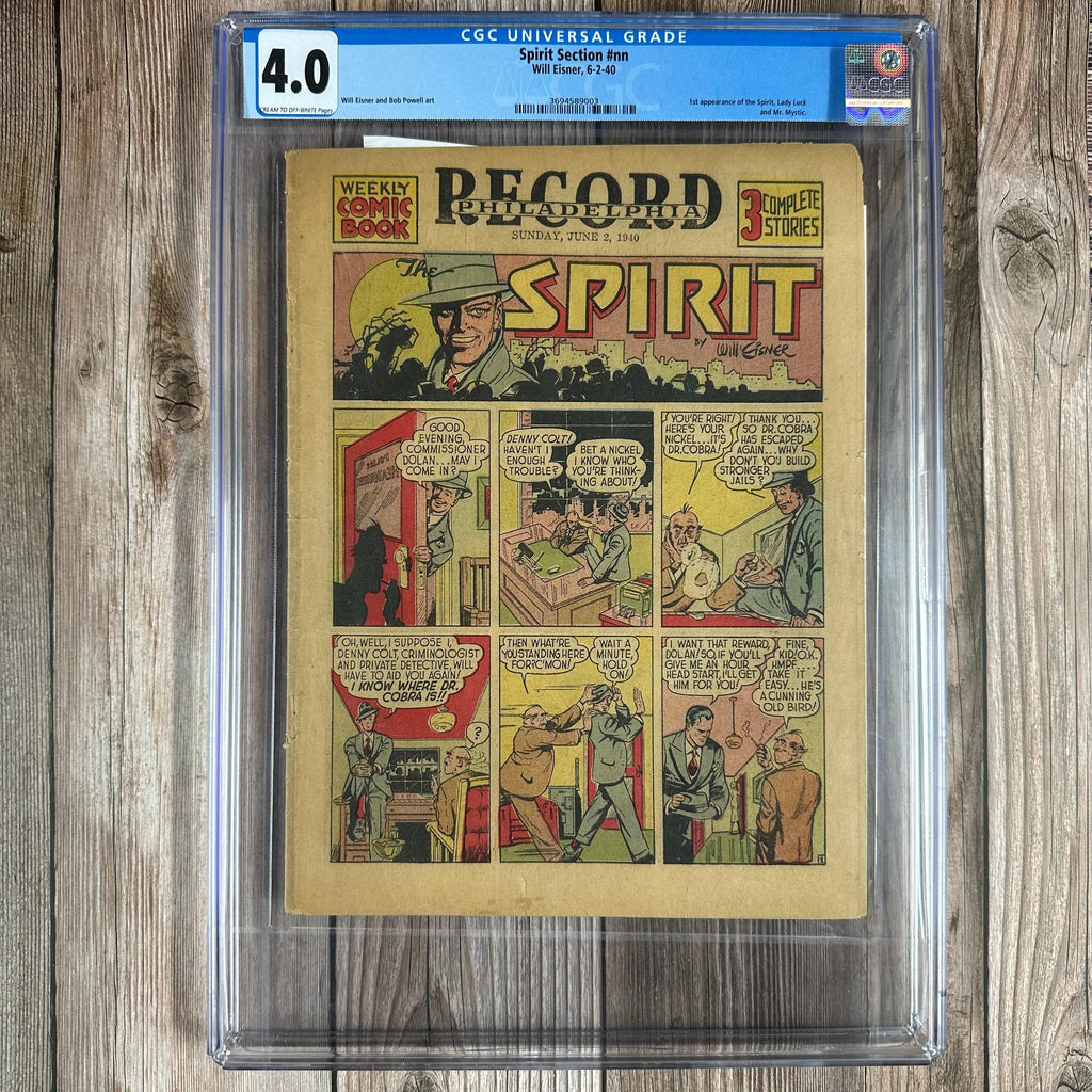 Bry's Comics The Spirit Section #nn 6/2/40 CGC 4.0 1st appearance of the Spirit, Lady Luck & Mr. Mystic *