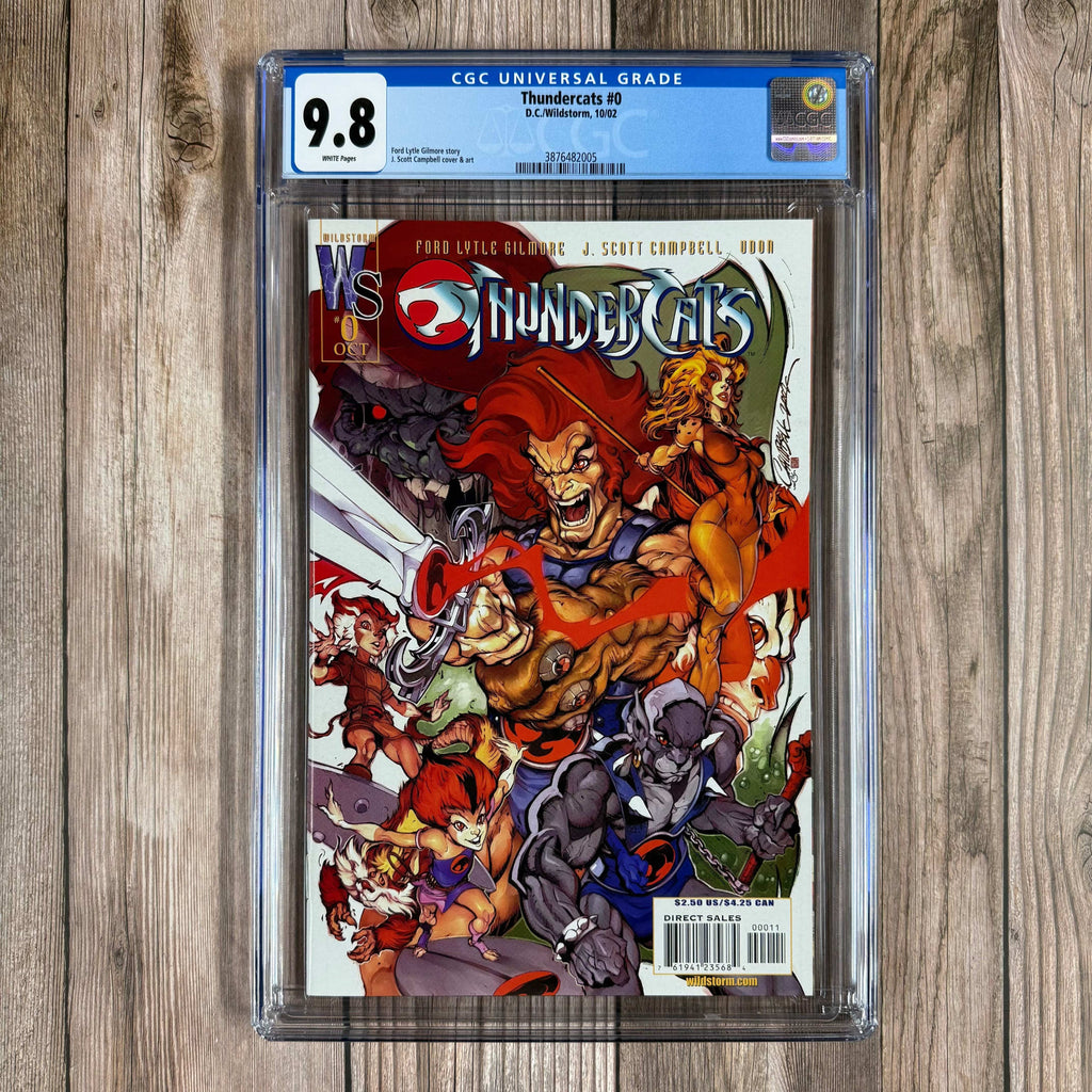 Bry's Comics Thundercats #0 CGC 9.8 WP Premiere issue of the series, featuring sketches and profiles of Lynx-O, Pumyra, and Bengali (cert:2005)