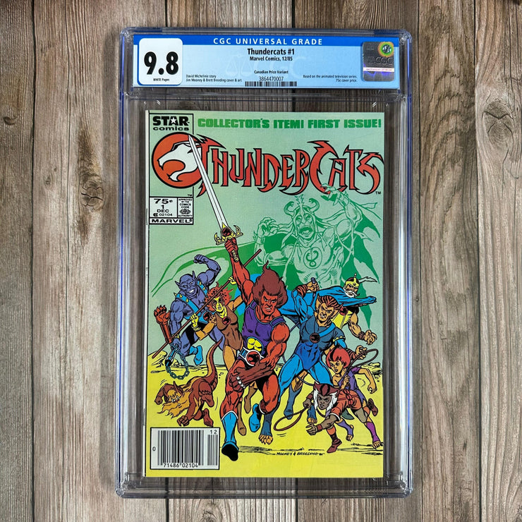 Bry's Comics Thundercats #1 CGC 9.8 WP 1st team appearance of the Thundercats & 1st appearance of Mumm-Ra, Canadian Price Variant