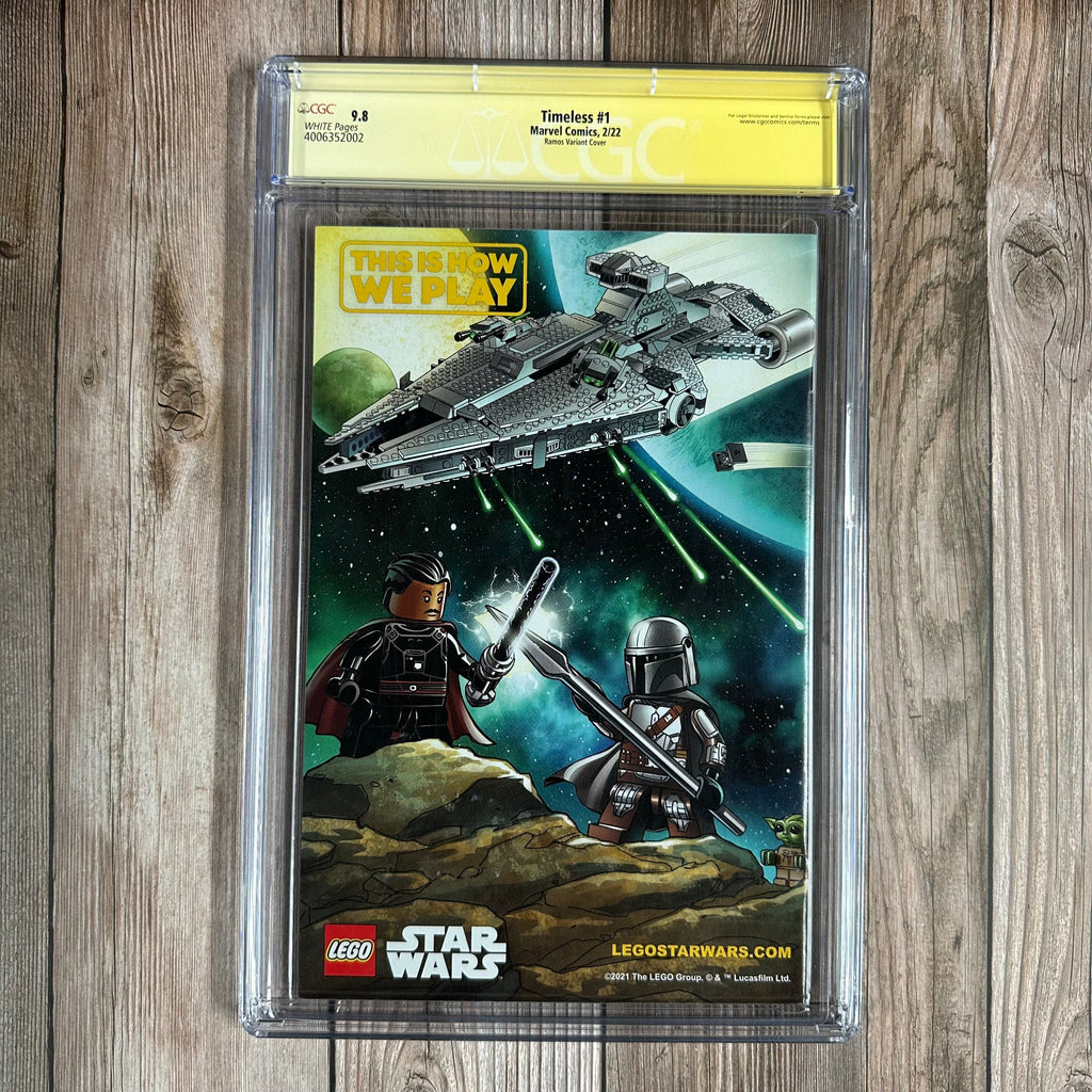 Bry's Comics Timeless #1 CGC 9.8 WP SS Signed and Sketched by Mark Bagley, Humberto Ramos Variant Cover, 1st cover appearance of Miss Minutes