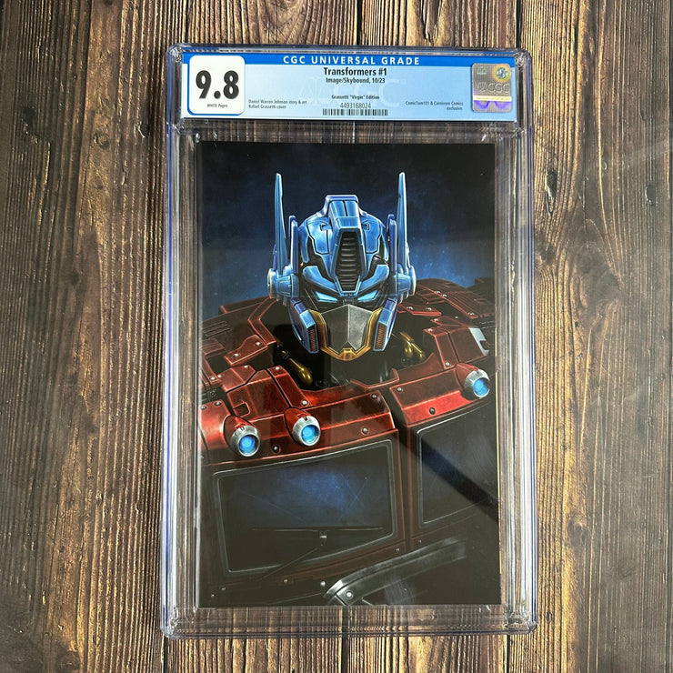 Bry's Comics Transformers #1 CGC 9.8 WP,  Grassetti "Virgin" Edition, ComicTom 101 & Carnivor Comics Exclusives