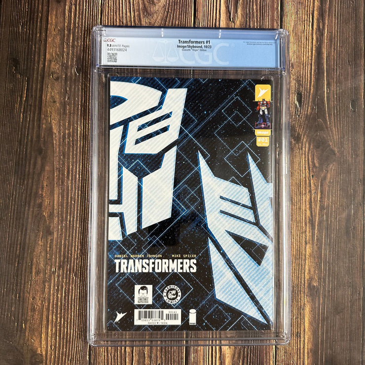 Bry's Comics Transformers #1 CGC 9.8 WP,  Grassetti "Virgin" Edition, ComicTom 101 & Carnivor Comics Exclusives