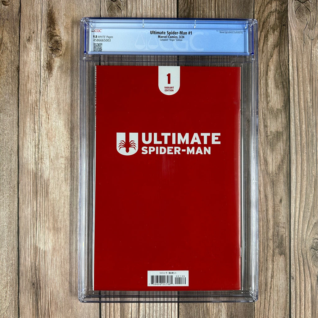 Bry's Comics Ultimate Spider-Man #1 CGC 9.8 WP 1:500 Variant Cover by J. Scott Campbell, 1st appearance of Richard Parker II (Cert:5003)