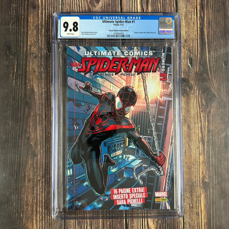Bry's Comics Ultimate Spider-Man #1 CGC 9.8 WP ITALIAN EDITION Variant Edition art by Sara Pichelli Origin of Spider-Man Miles Morales