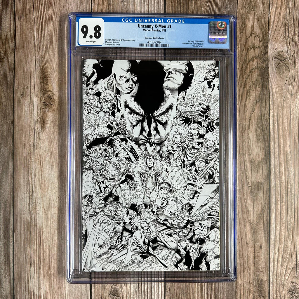 Bry's Comics Uncanny X-Men #1 CGC 9.8 WP 1:1000 Hidden Gem Sketch Variant Cover by Joe Quesada