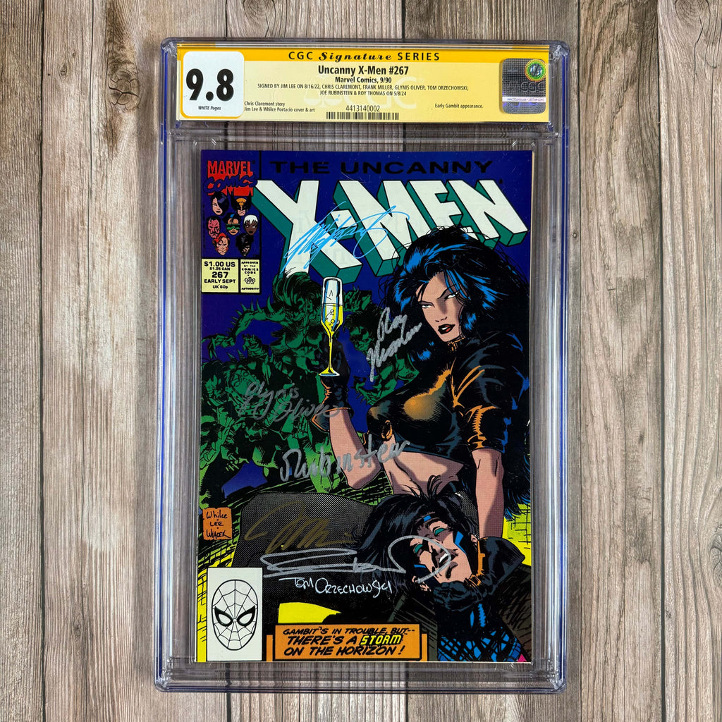 Bry's Comics Uncanny X-Men #267 CGC 9.8 WP SS Signed by Jim Lee, Chris Claremont, Frank Miller, Glynis Oliver, Tom Orzechowski, Joe Rubinstein & Roy Thomas 3rd appearance of Gambit (cert:0002)