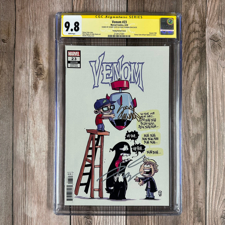 Bry's Comics Venom #23 CGC 9.8 SS WP SS Signed by Donny Cates & Ryan Stegman, Variant cover art by Skottie Young featuring Donnie Cates and Ryan Stegman