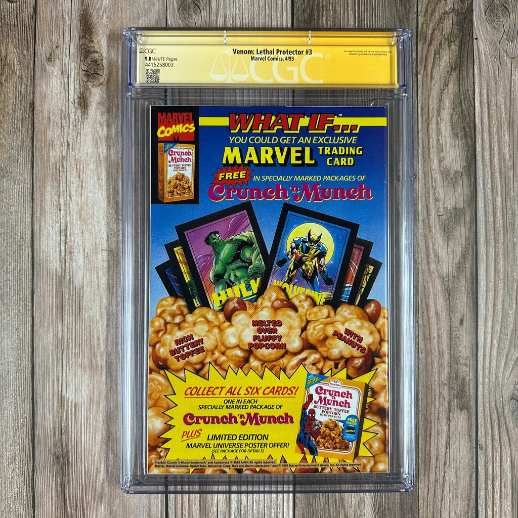 Bry's Comics Venom: Lethal Protector #3 CGC 9.8 WP SS Signed by Sam de la Rosa, David Michelinie, Jim Salicrup, Bob Sharen & Rick Parker (cert:8003)