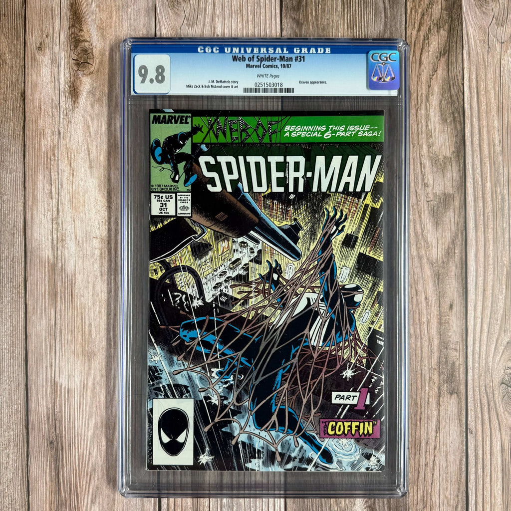 Bry's Comics Web of Spider-Man #31 CGC 9.8 WP Kraven’s Last Hunt Part 1