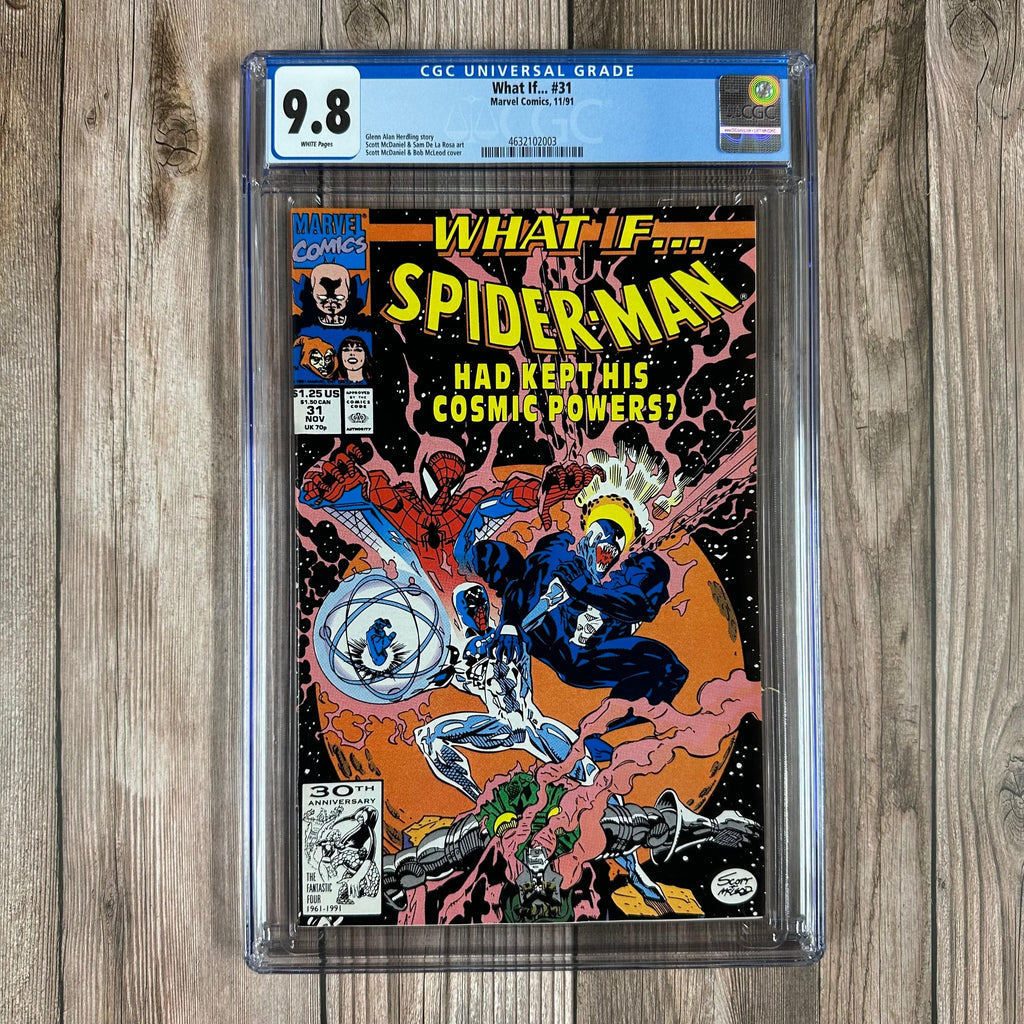 Bry's Comics What If...? #31 CGC 9.8 WP 1st appearance of alternate reality Cosmic Spider-Man who retained his powers (Cert:2003)