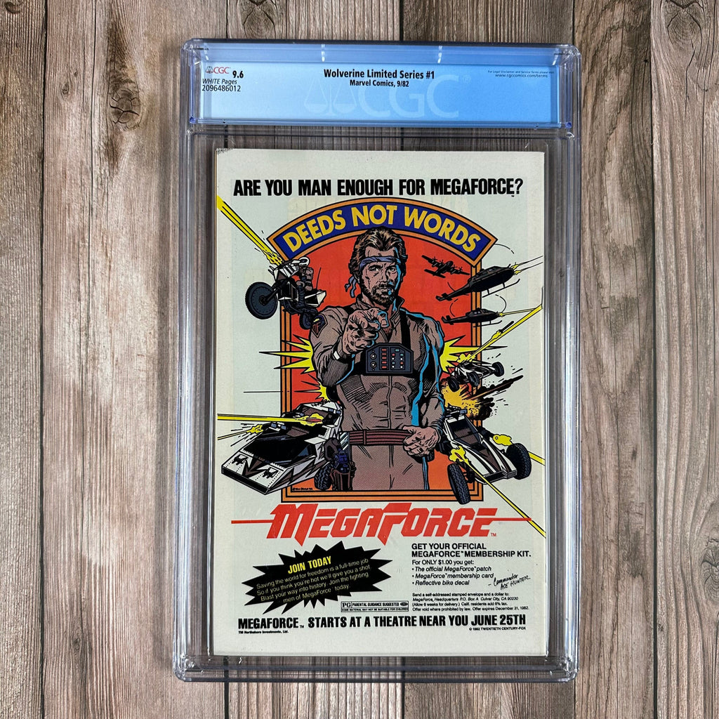 Bry's Comics Wolverine #1 CGC 9.6 WP 1st solo Wolverine title, 1st cameo appearance of Yukio, ICONIC cover art by Frank Miller, NEWSSTAND EDITION