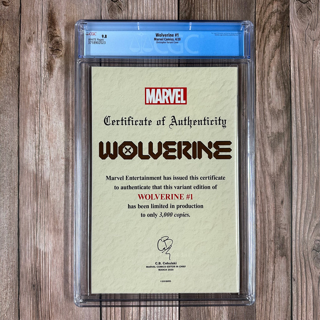 Bry's Comics Wolverine #1 CGC 9.8 WP Negative Space Virgin Variant Cover Art by John Tyler Christopher