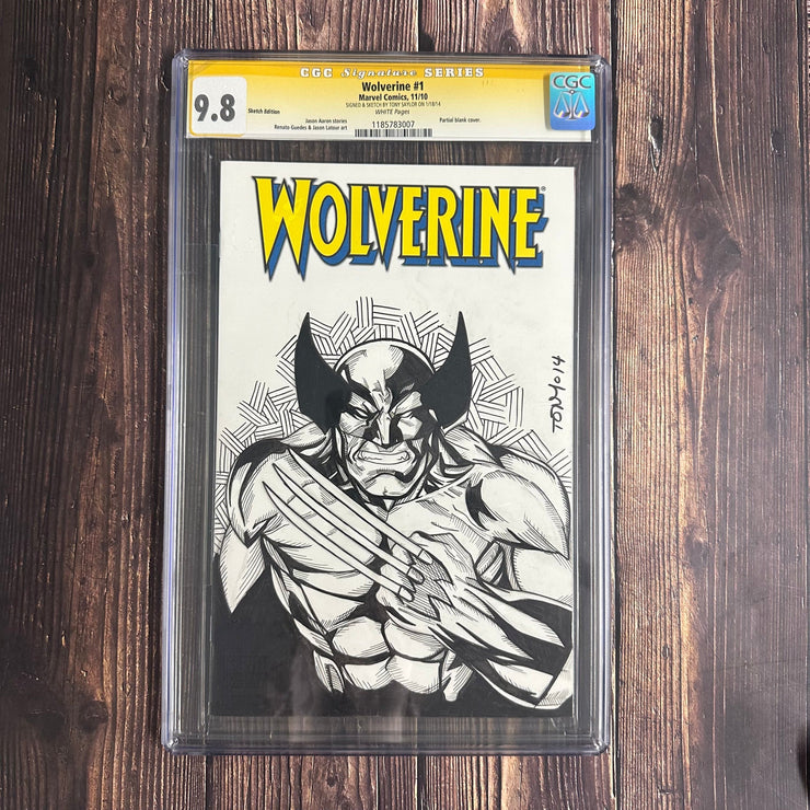 Bry's Comics Wolverine #1  CGC 9.8 WP, Signature Series, Signed and sketch by Tony Saylor