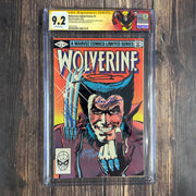 Bry's Comics Wolverine Limited Series #1 CGC 9.2 SS 5x Signed by Claremont, Miller, Rubinstein, Oliver & Roy Thomas , Custom Label, ICONIC Cover by Frank Miller, 1st cameo appearance of Yukio